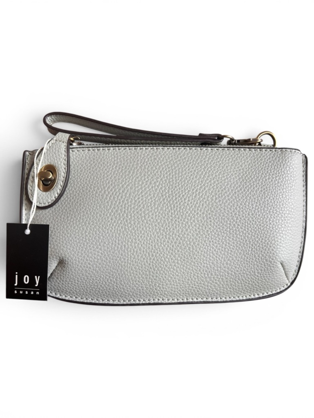 Joy Susan Wristlet Clutch NWT Sky‎ Blue Vegan Leather Zip Pouch Minimalist